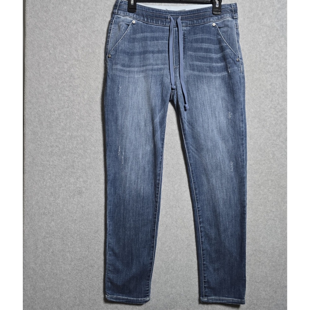 Wit & Wisdom Size 6 Denim Elastic Waist Jeans Distressed Stretch Comfort  Preppy